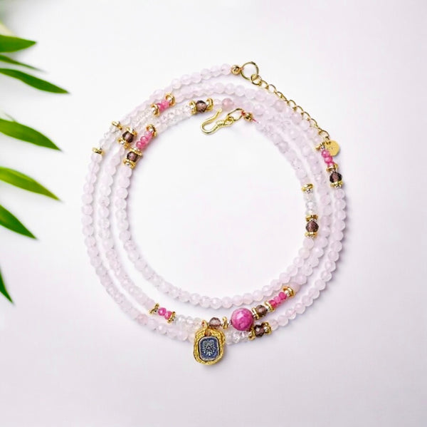 Pink Crystal Faceted Bracelet #2024G10010