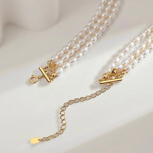 Rice Pearl Necklace Vintage Gold #2024D0212