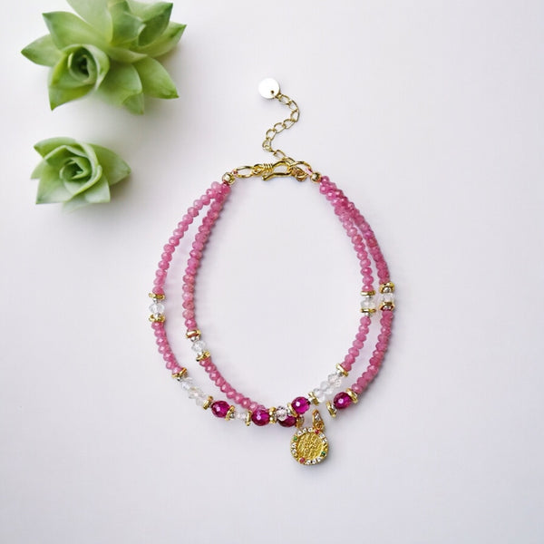 Rosy Pyrite Bracelet + Necklace #2024G10006