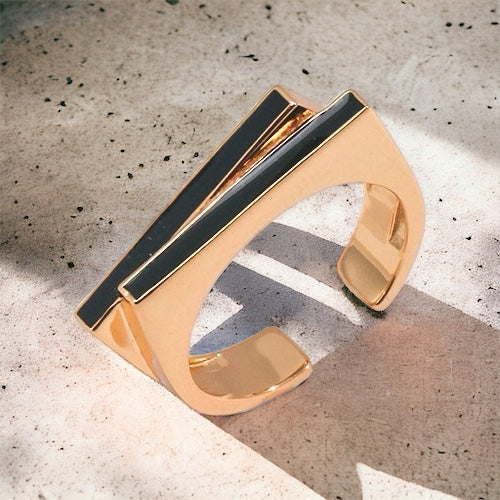 Sliver Square Ring Vintage Gold Jewelry 2023J0222