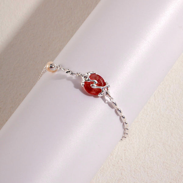 Strawberry crystal bracelet in sterling silver 20230008